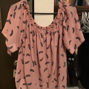 Pink Off- the shoulder Blouse